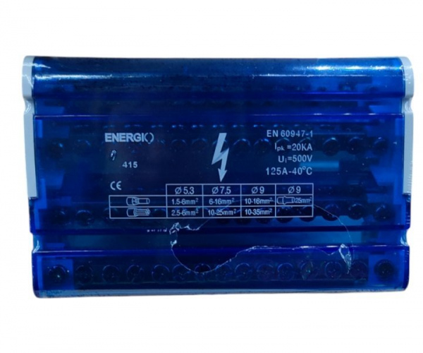 Шина нульова в корпусі ENERGIO на DIN-рейку 4.15